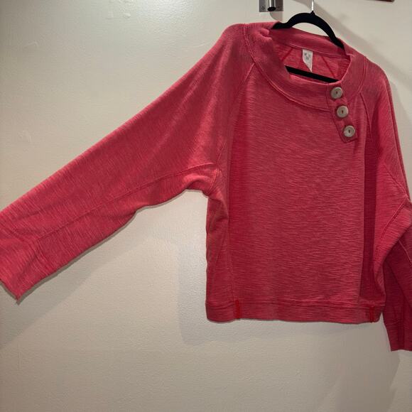We The Free Free People Coral Button Neck Long Sleeve Top - Size Medium - Picture 9 of 13